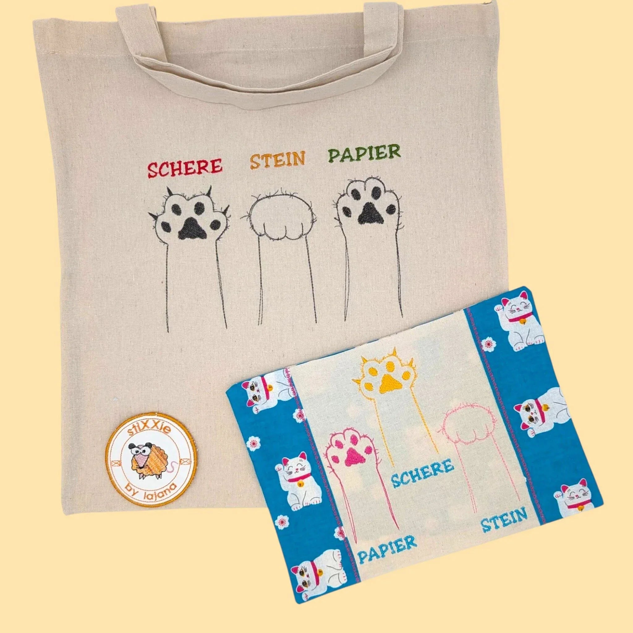 Stickdatei Schere Stein Papier