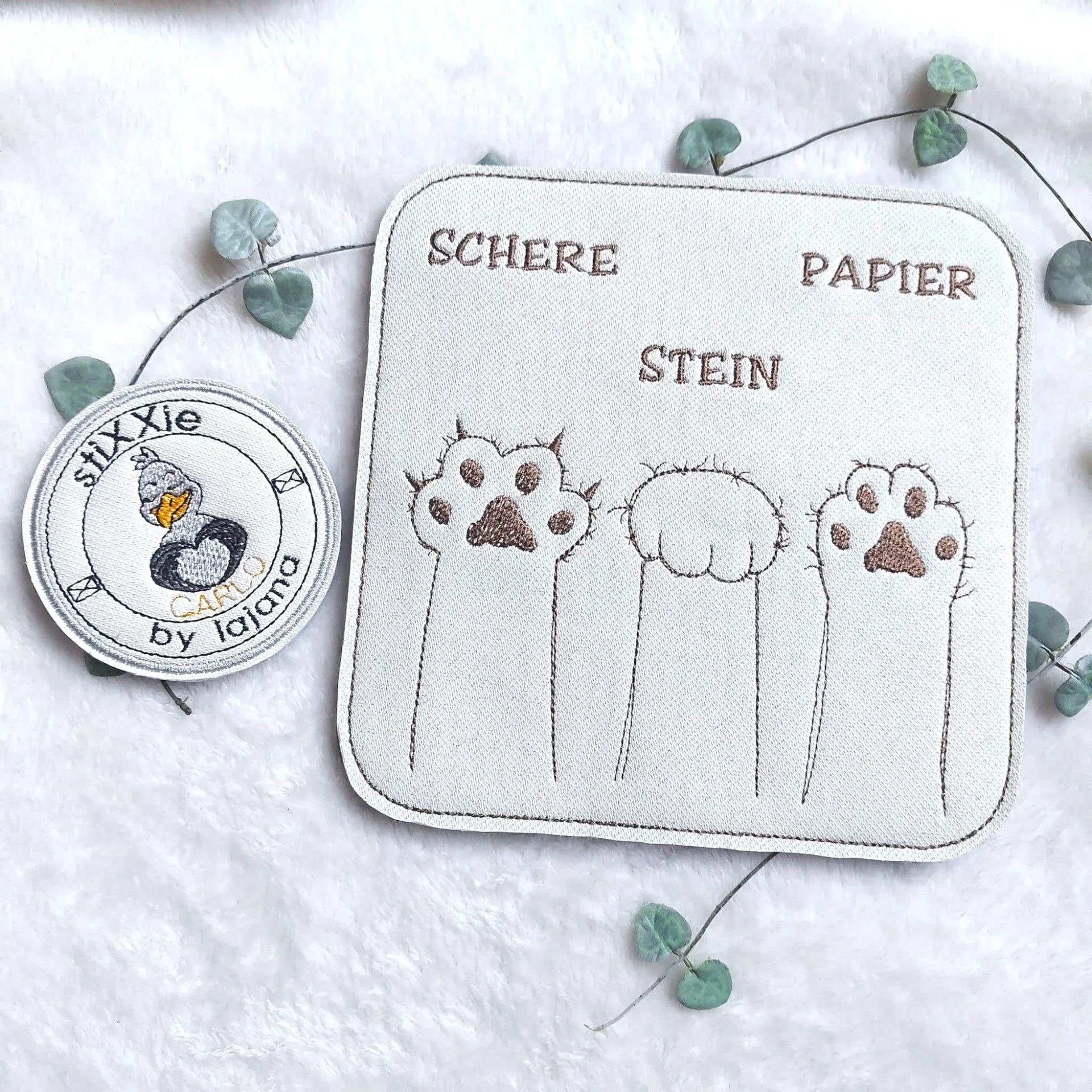 刺繍デザイン：はさみ、グー、パー - stiXXie 刺繍デザイン