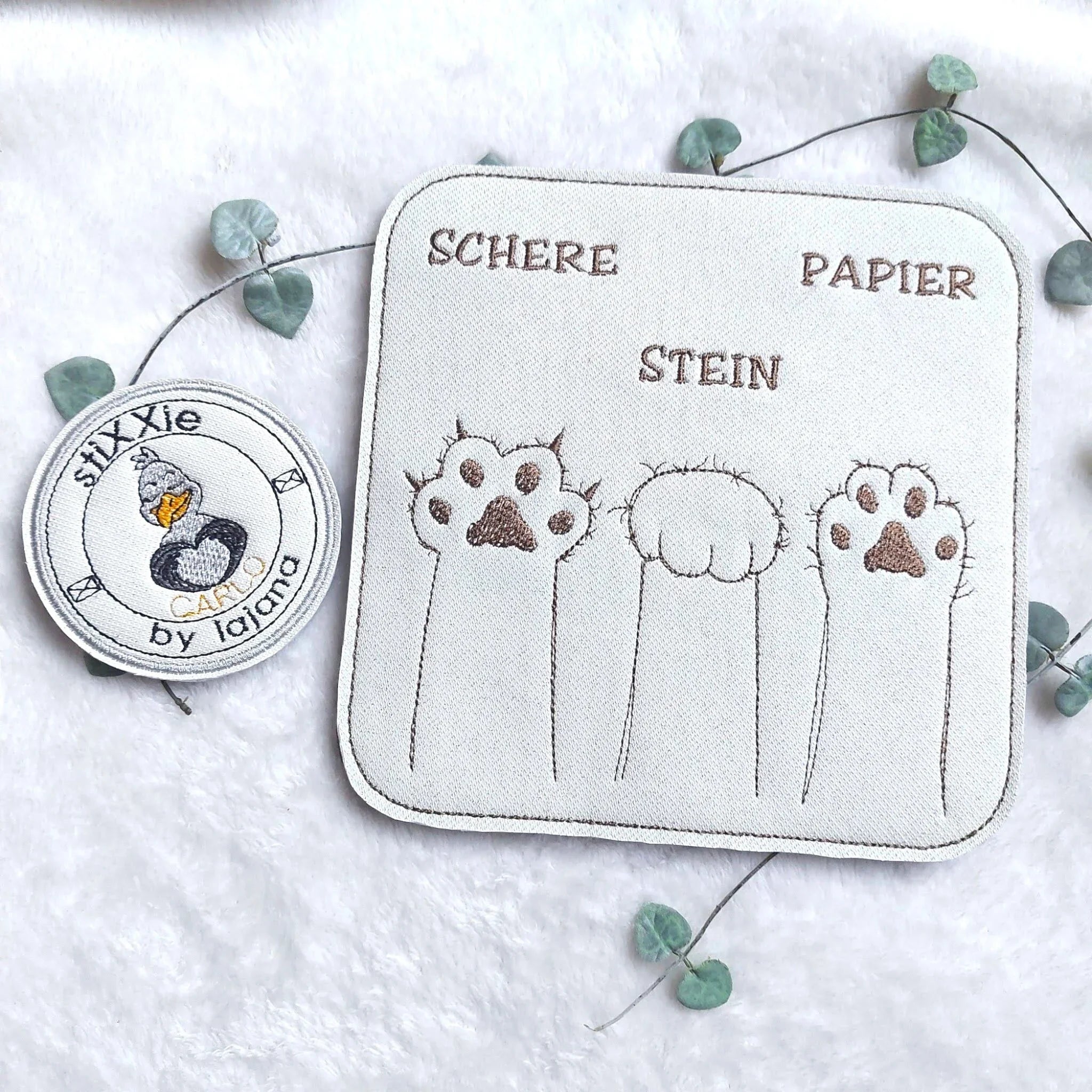 Stickdatei Schere Stein Papier