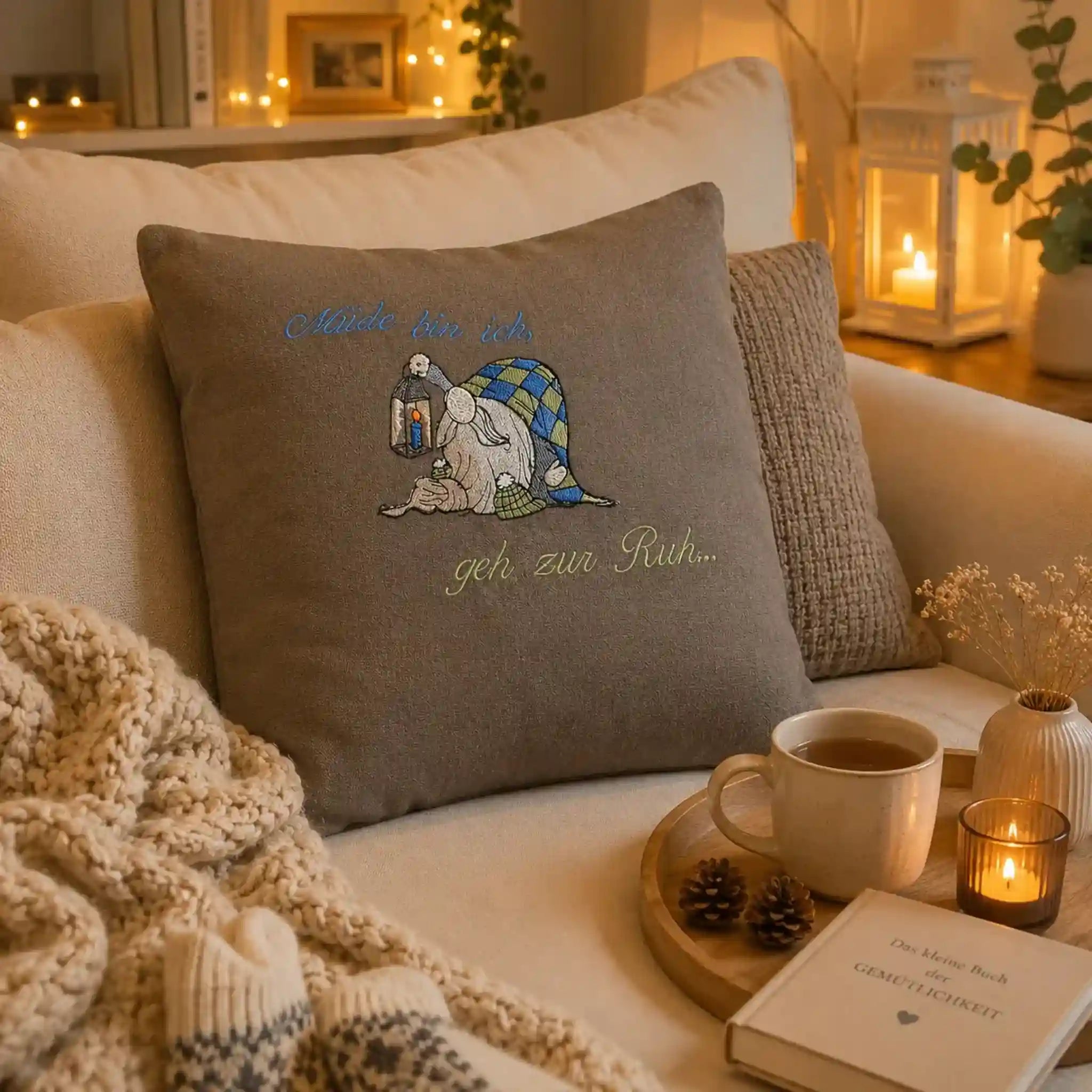 Stickdatei Schlaf- Wichtel mit Spruch