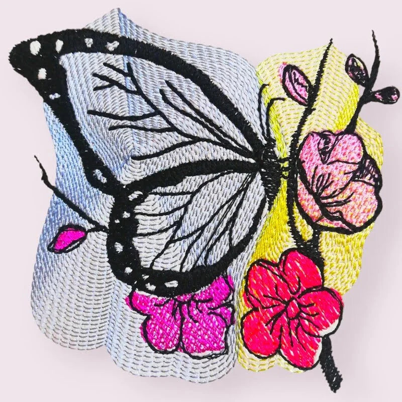 Stickdatei Schmetterling Blume von stiXXie by lajana