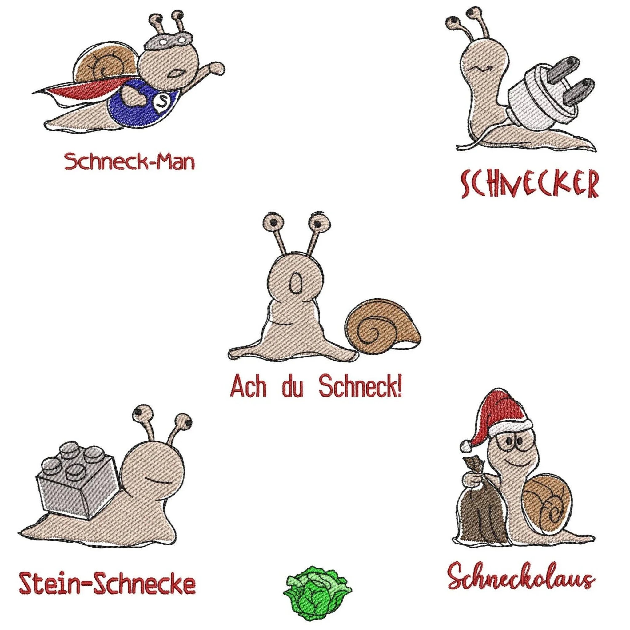 Stickdatei Schnecken Vol. 1