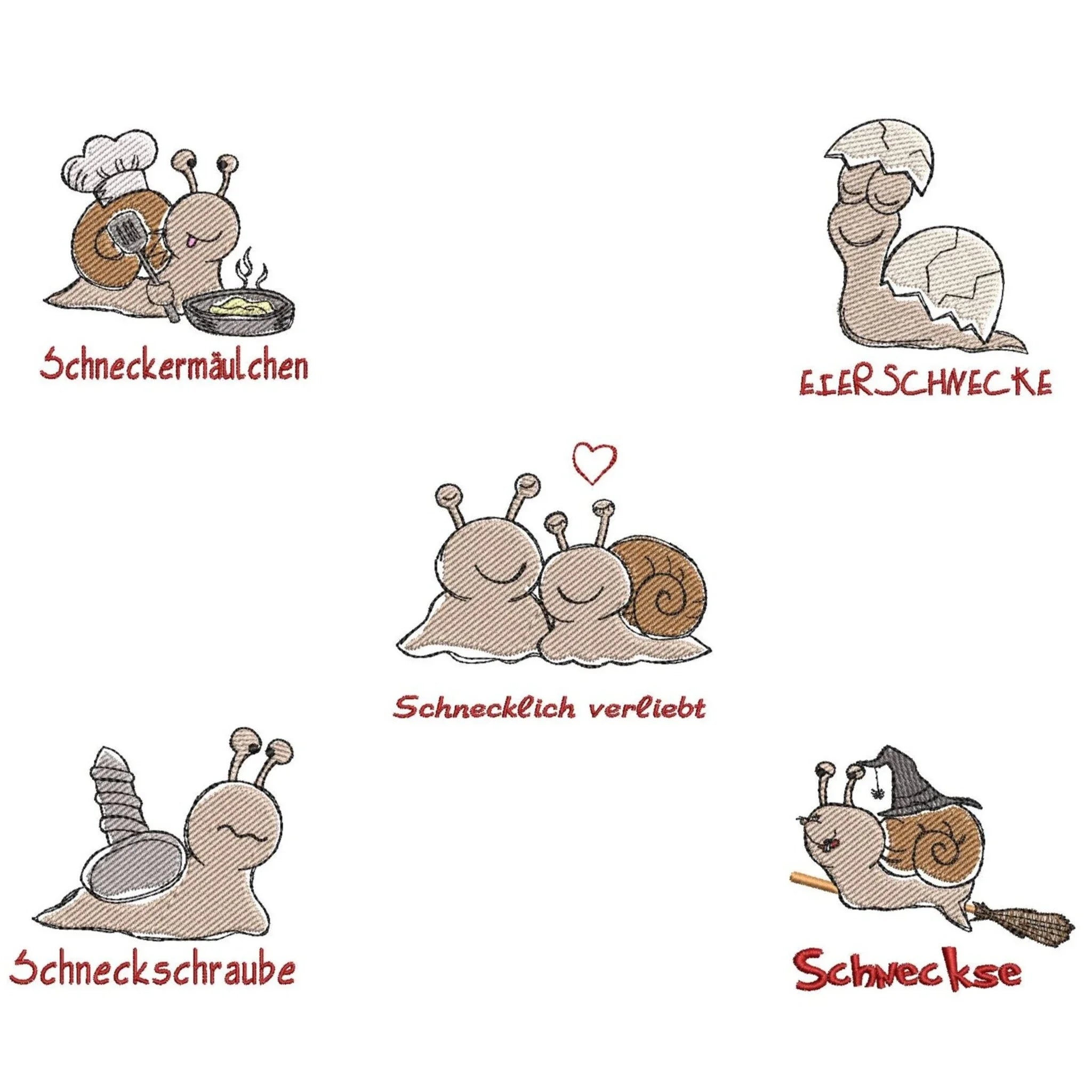 Stickdatei Schnecken Vol. 2