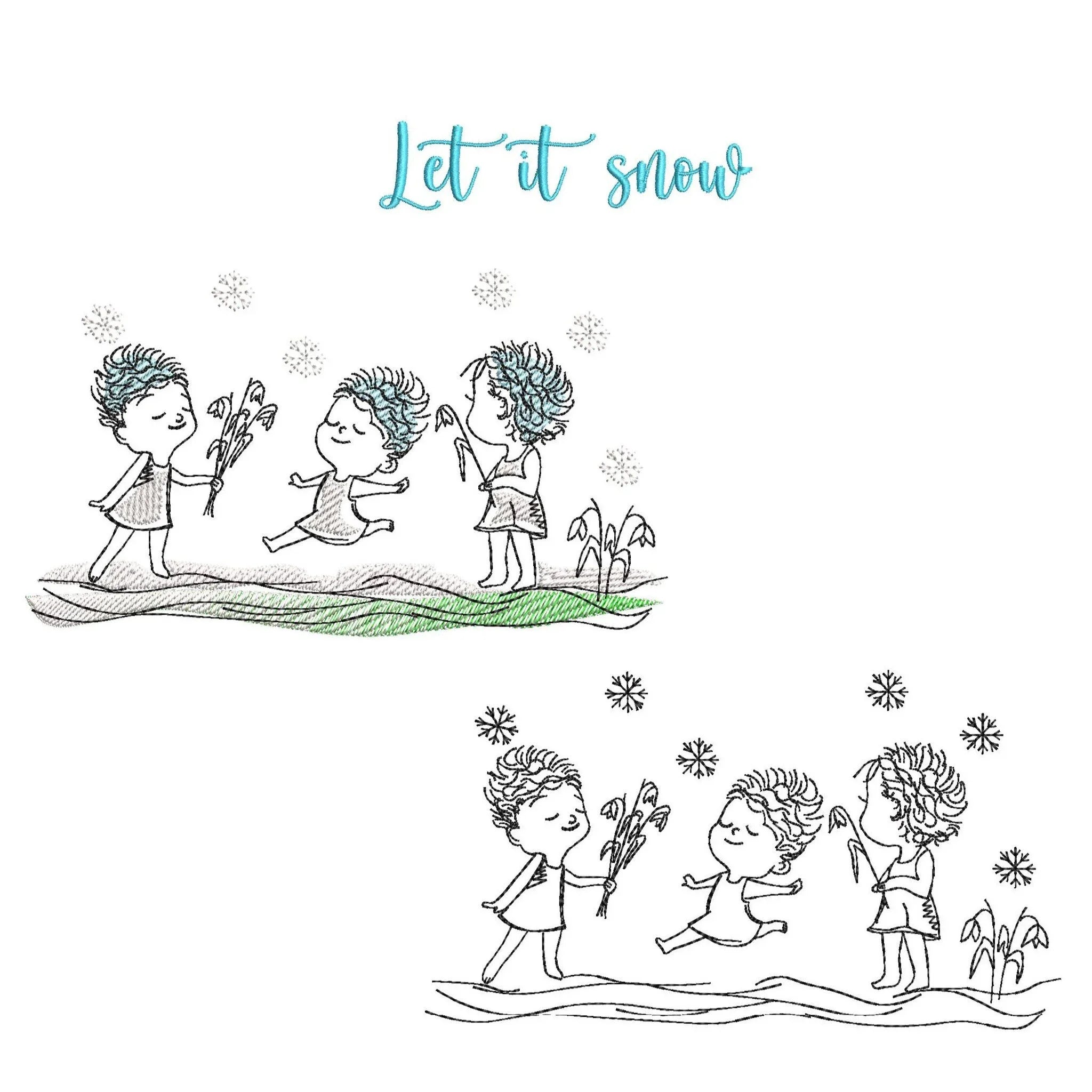 ITH Stickdatei Schneeflocken