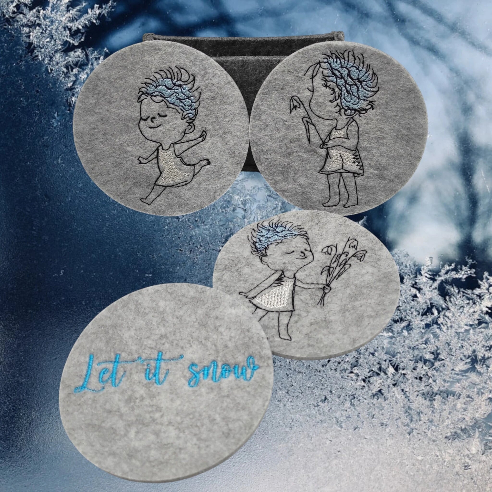 ITH Stickdatei Schneeflocken