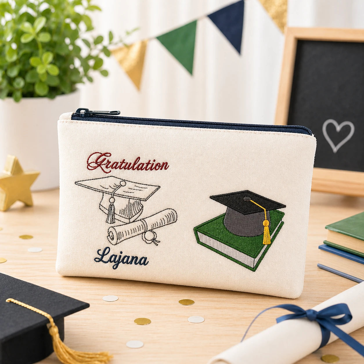 Stickdatei  Schulabschluss Set 8-teilig