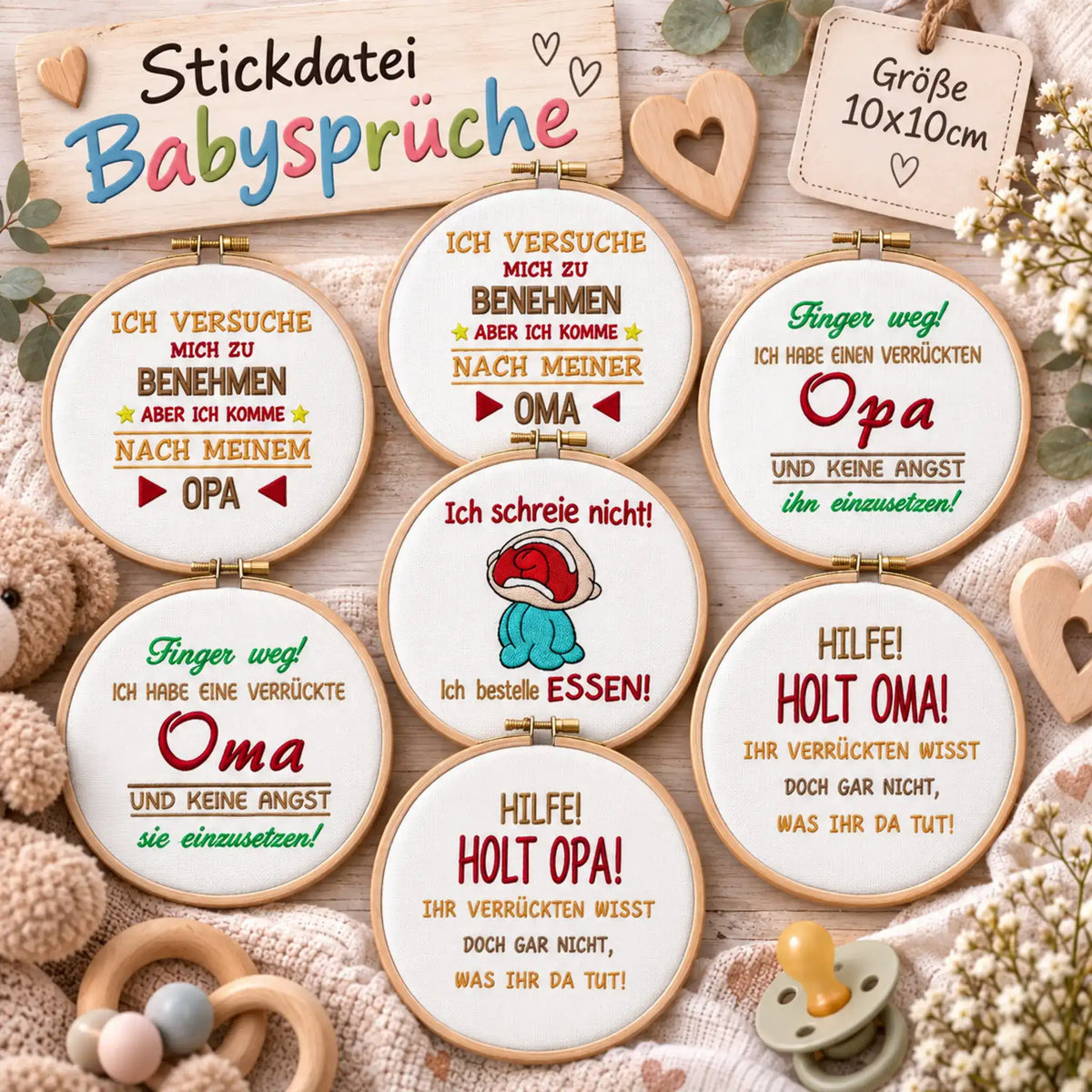 Stickdatei Babysprüche 👶