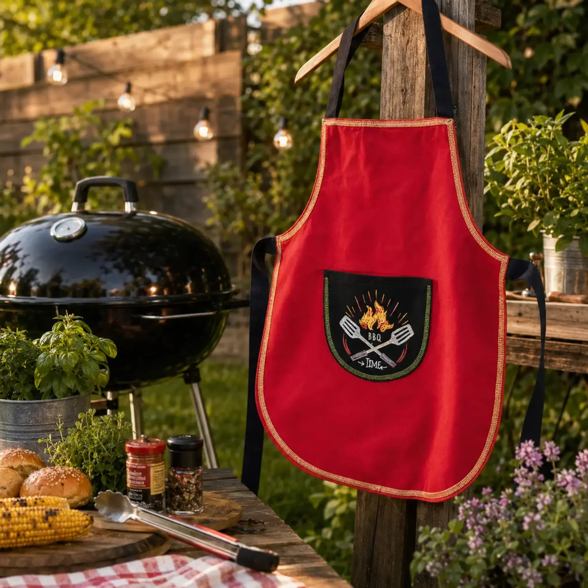 BBQ Grill Stickdatei Set – 9 Motive für Grillschürze & Küchentextilien
