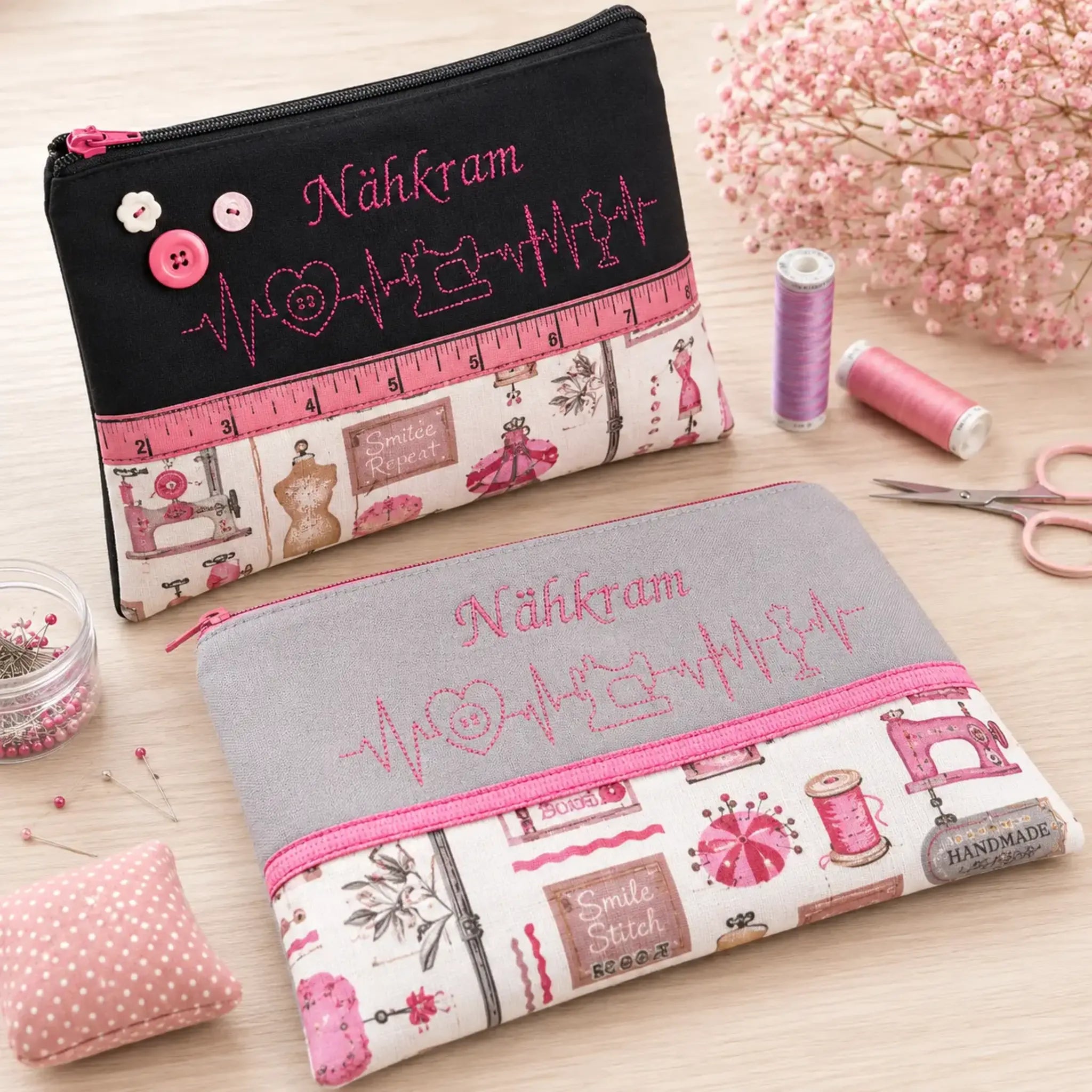 Stickdatei EKG Linien Set