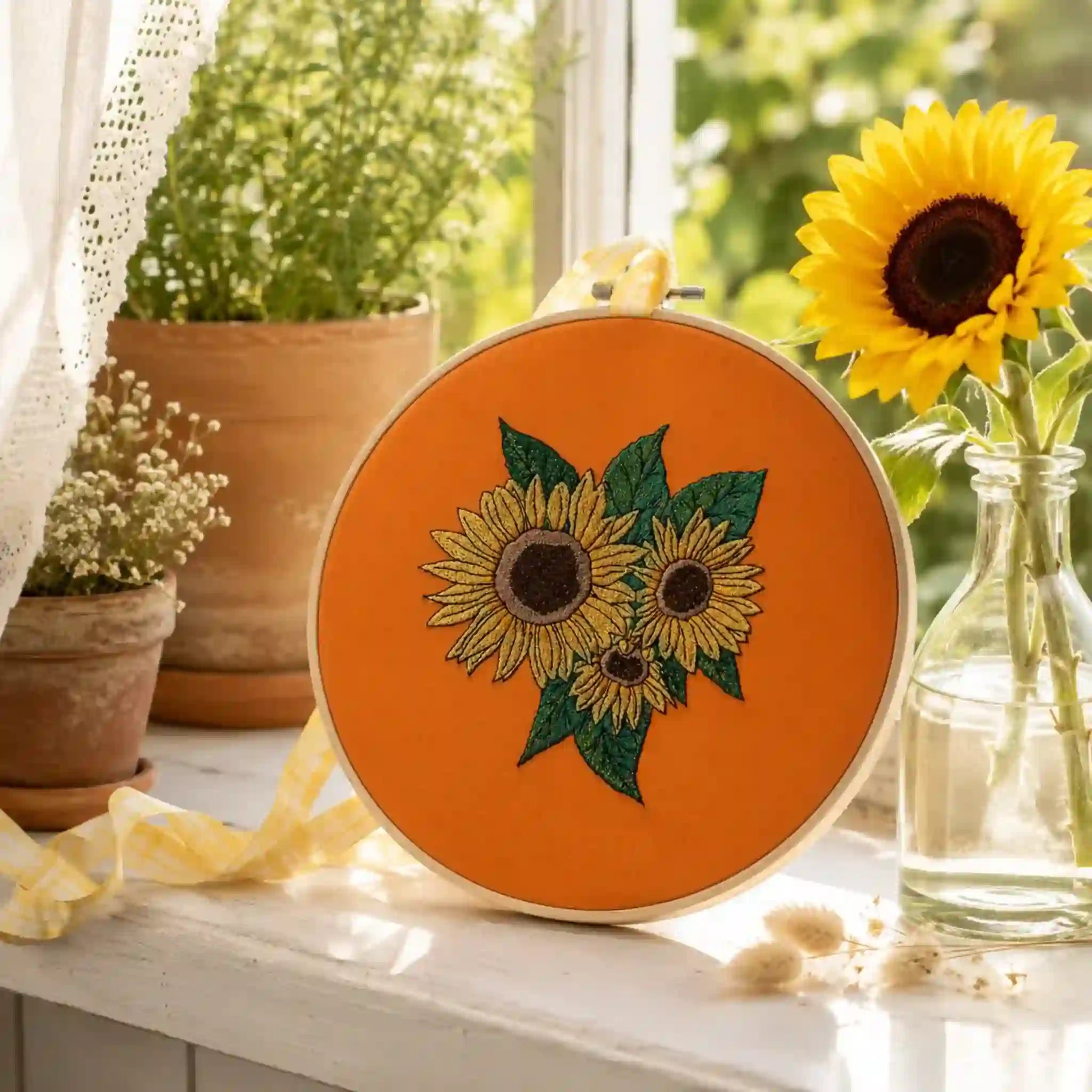 Stickdatei Blumen Sonnenblumen