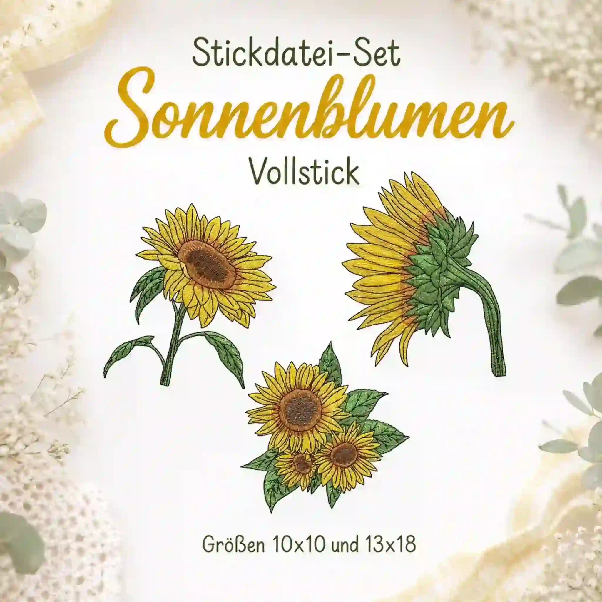 Stickdatei Blumen Sonnenblumen