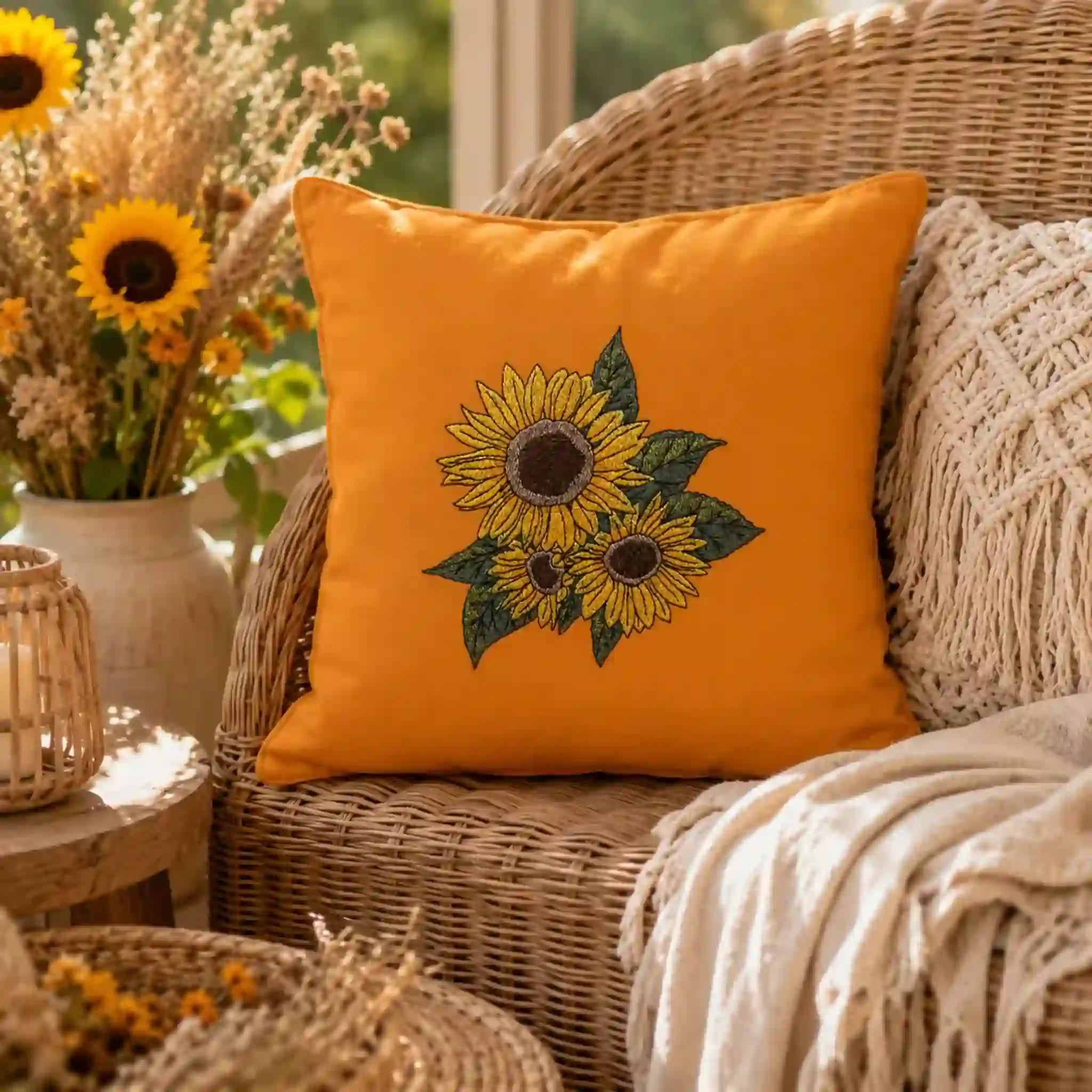Stickdatei Blumen Sonnenblumen