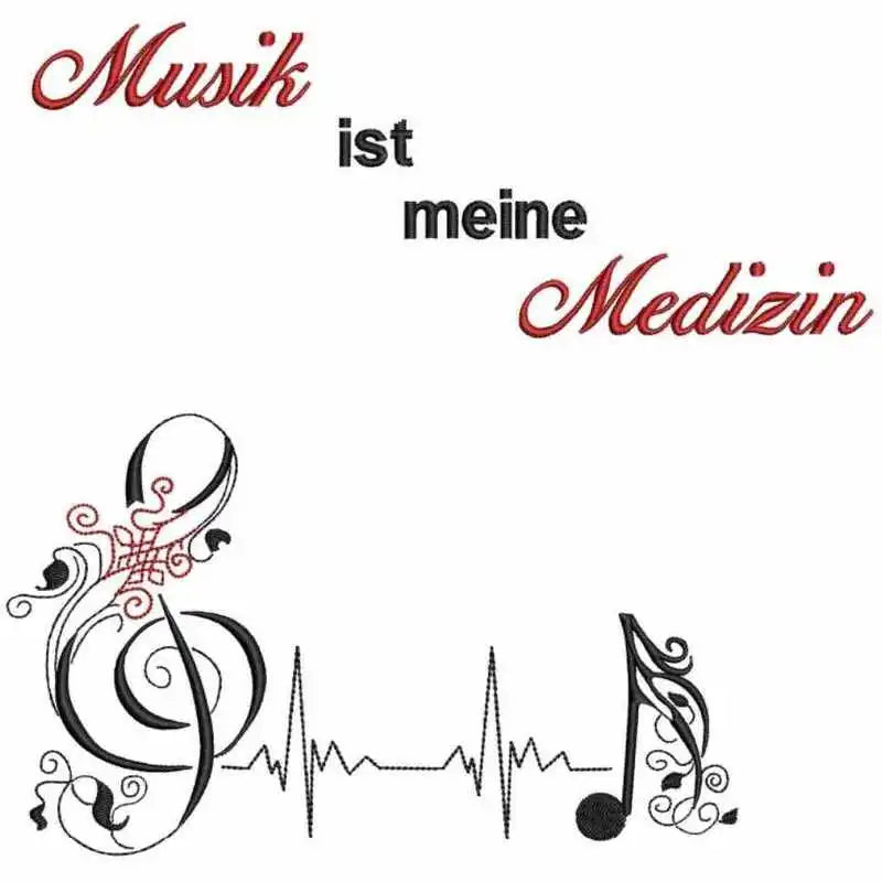 Stickdatei Spruch Musik ist Medizin von stiXXie by lajana