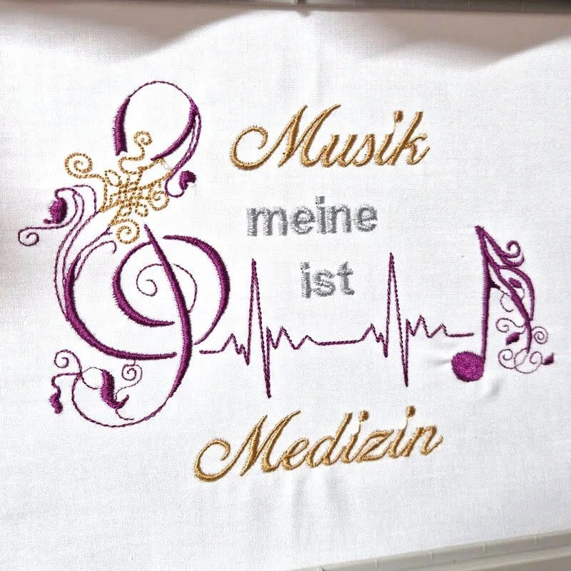 Stickdatei Spruch Musik ist Medizin von stiXXie by lajana