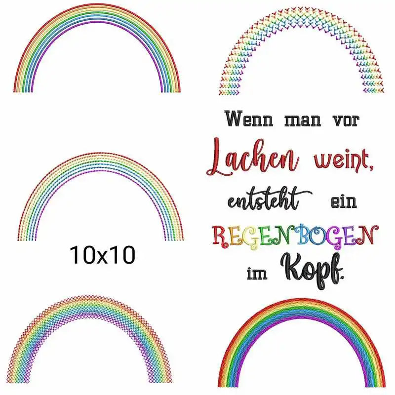 Stickdatei Spruch Regenbogen von stiXXie by lajana