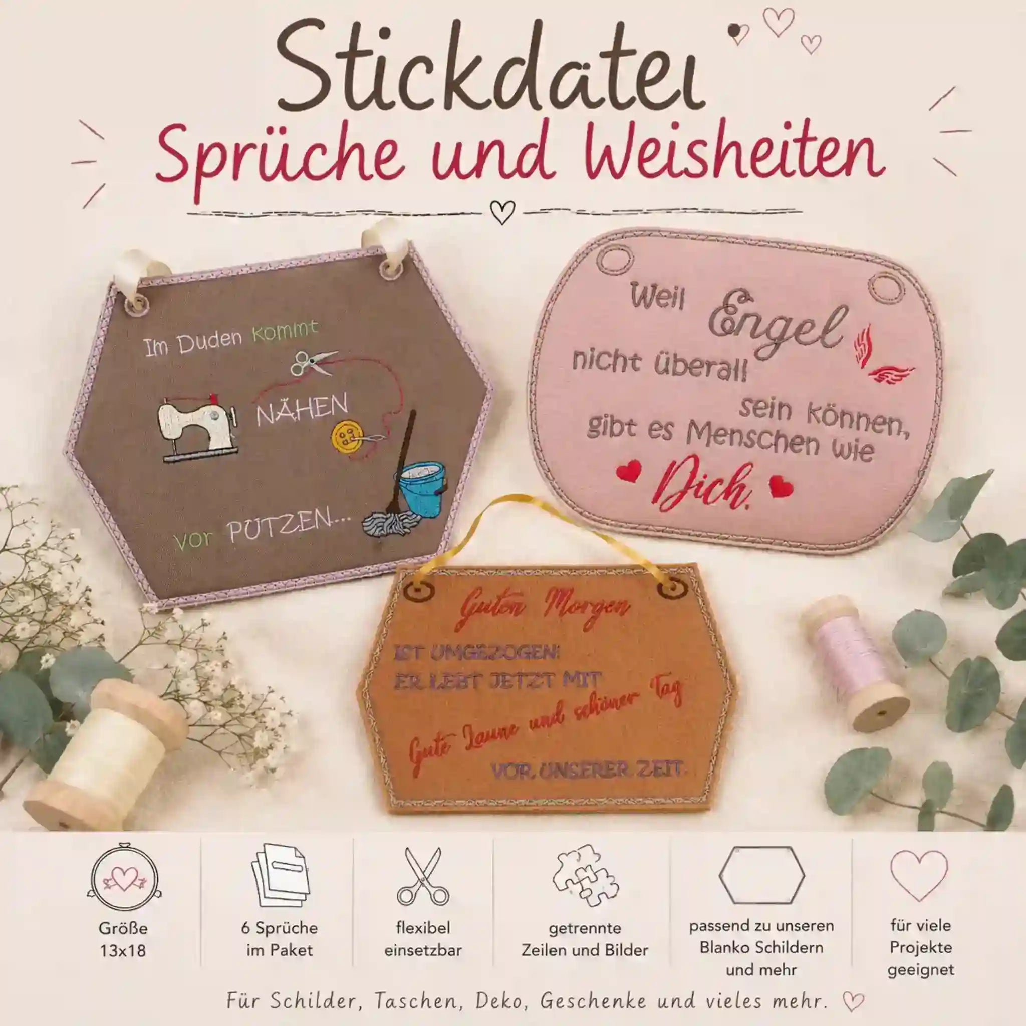 Stickdatei Sprüche und Weisheiten