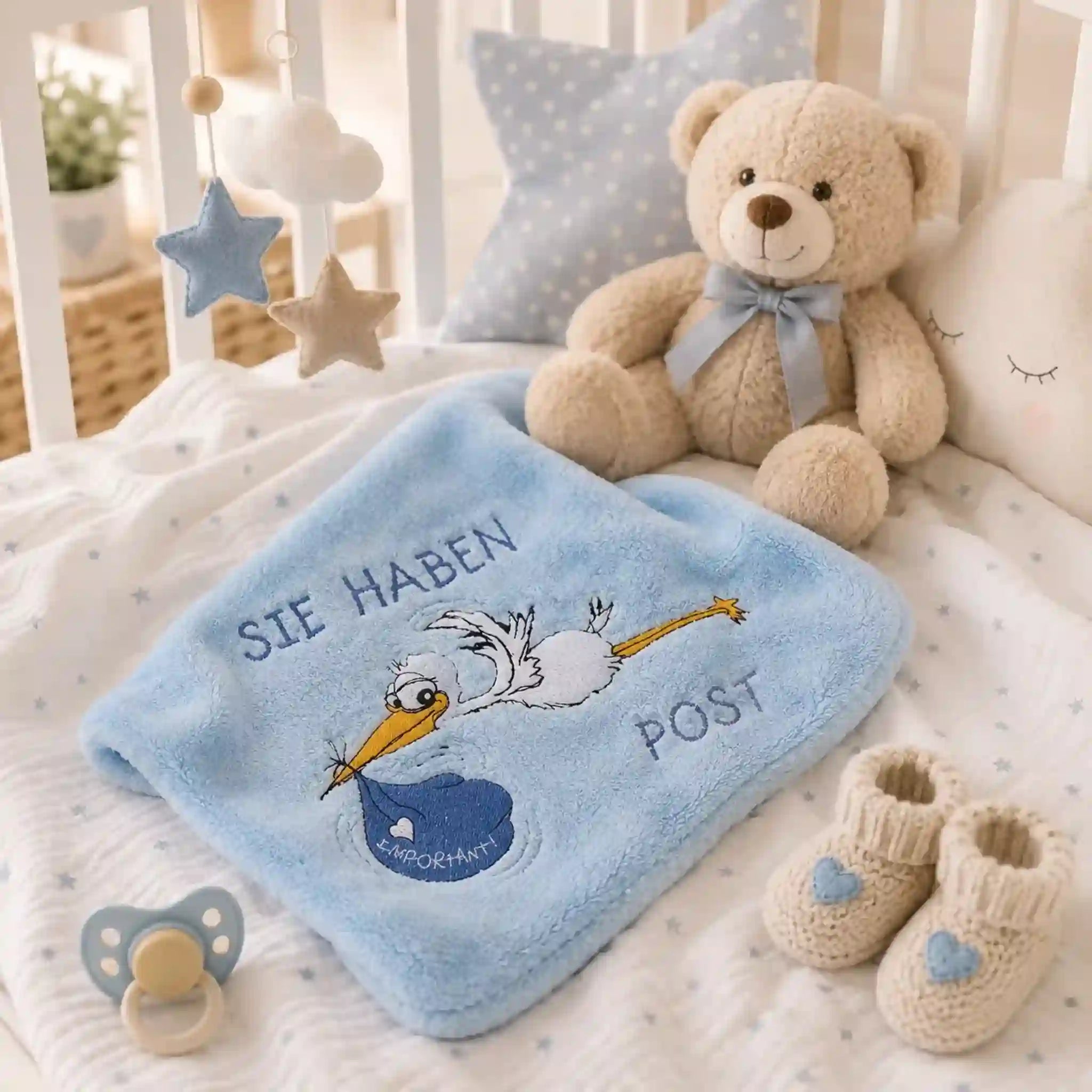 Stickdatei Storch-Post mit Spruch 🐣