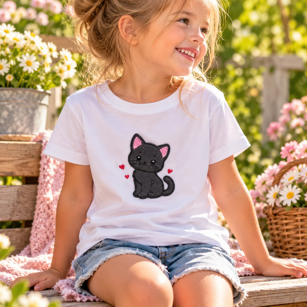 Stickdatei Süße Katze - Applikation