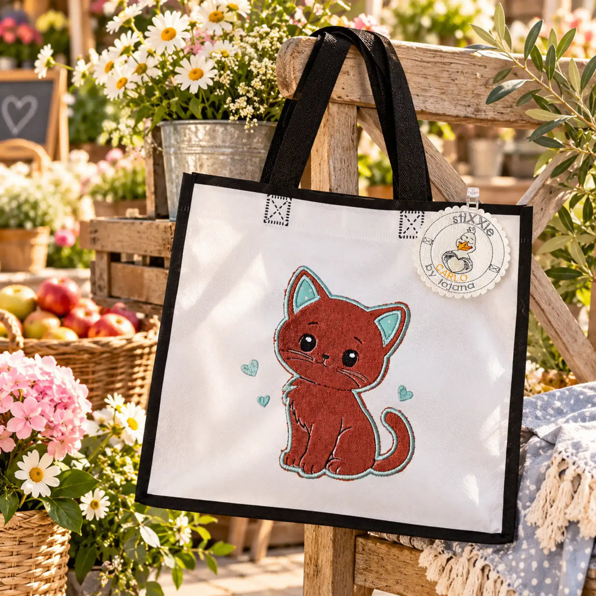 Stickdatei Süße Katze - Applikation