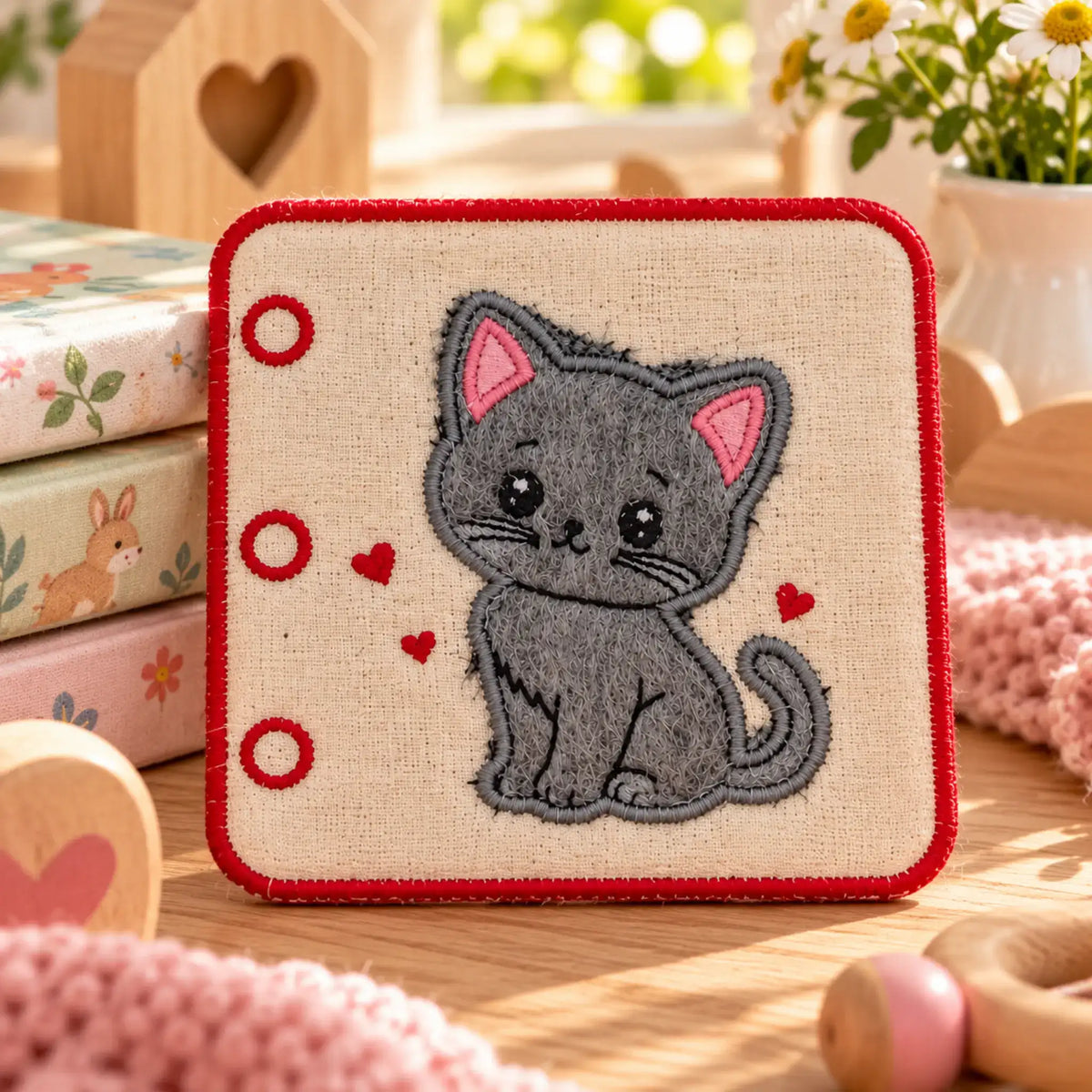 Stickdatei Süße Katze - Applikation