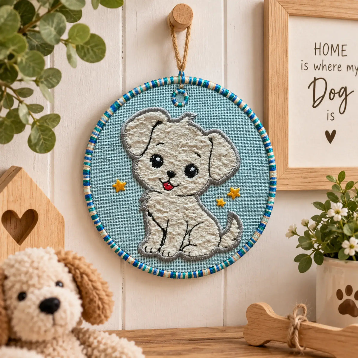 Stickdatei Süßer Hund - Applikation