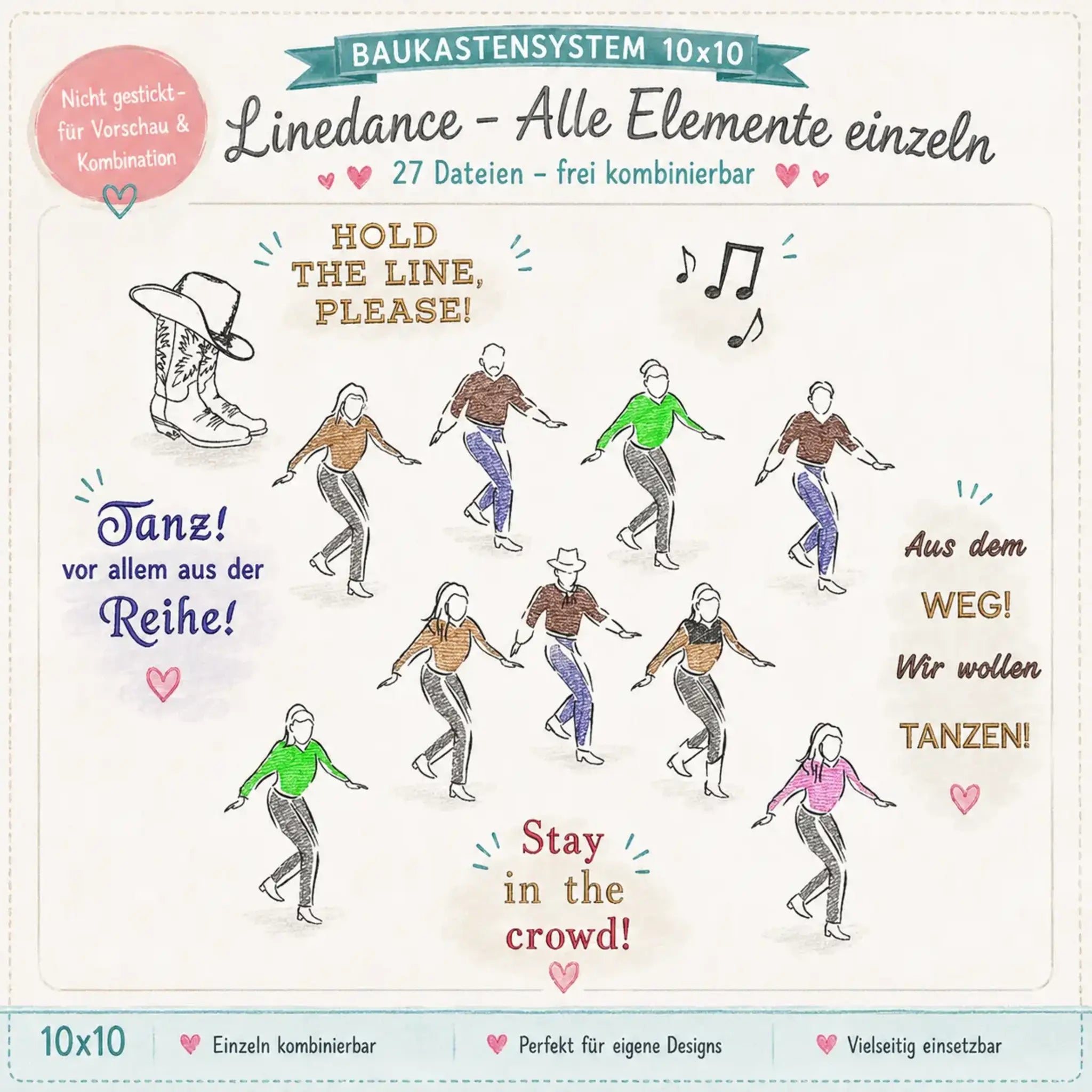 Stickdatei Tanzen Linedance 👢