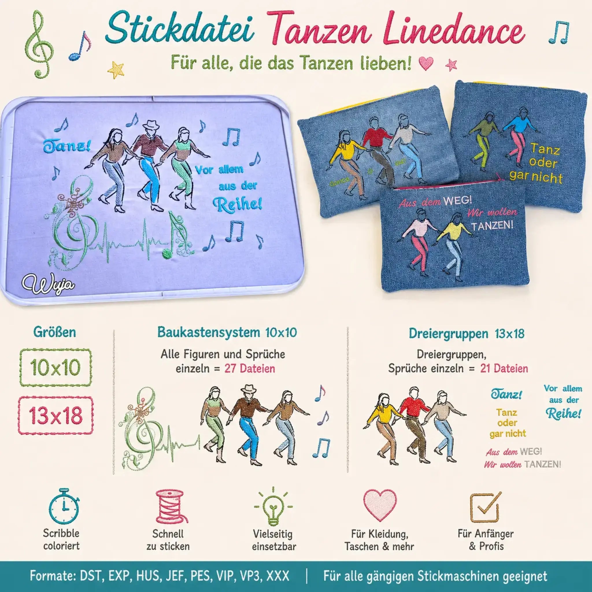 Stickdatei Tanzen Linedance 👢