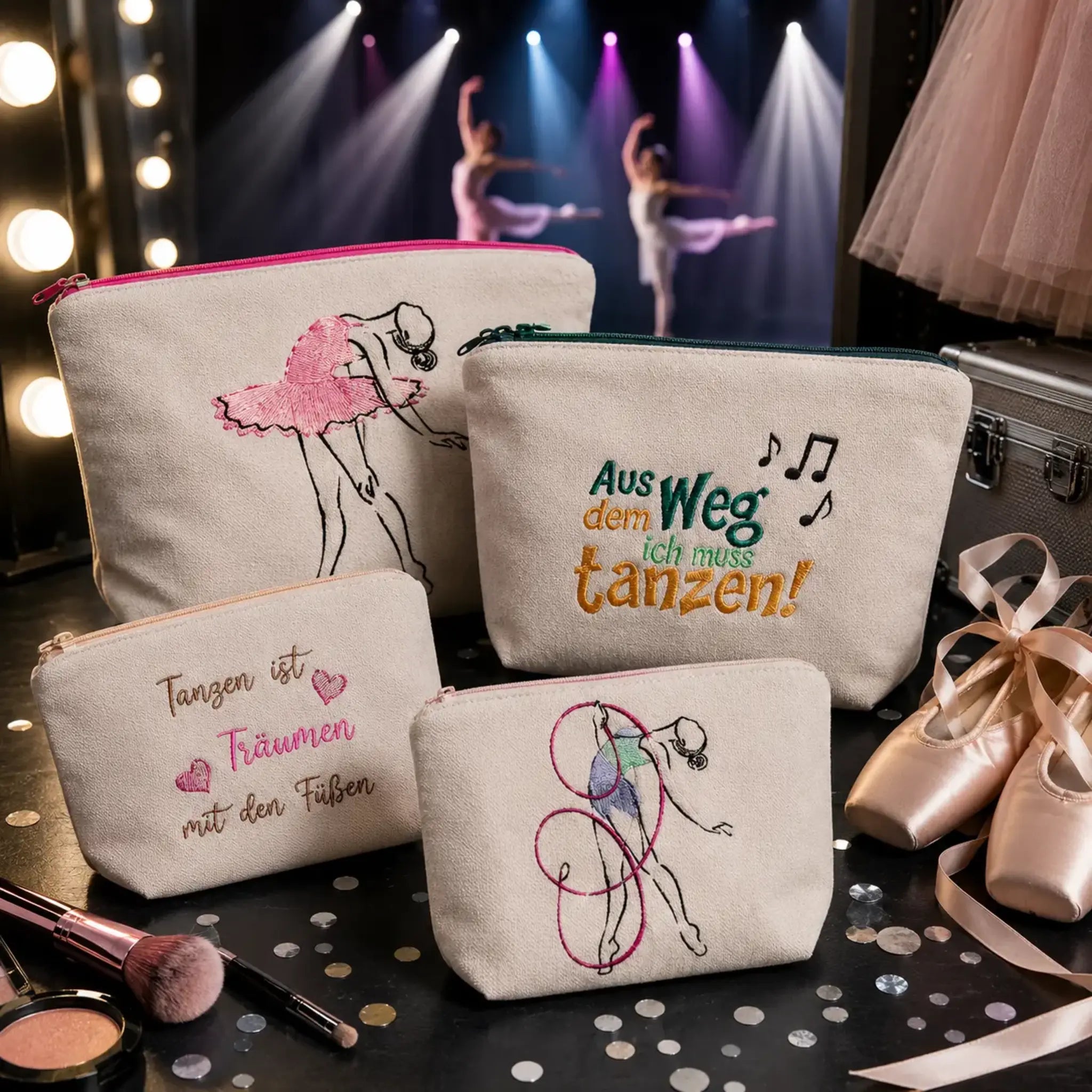 Stickdatei Tanzen mit Sprüchen 💃 – Mega Set Dancers mit 15 Motiven