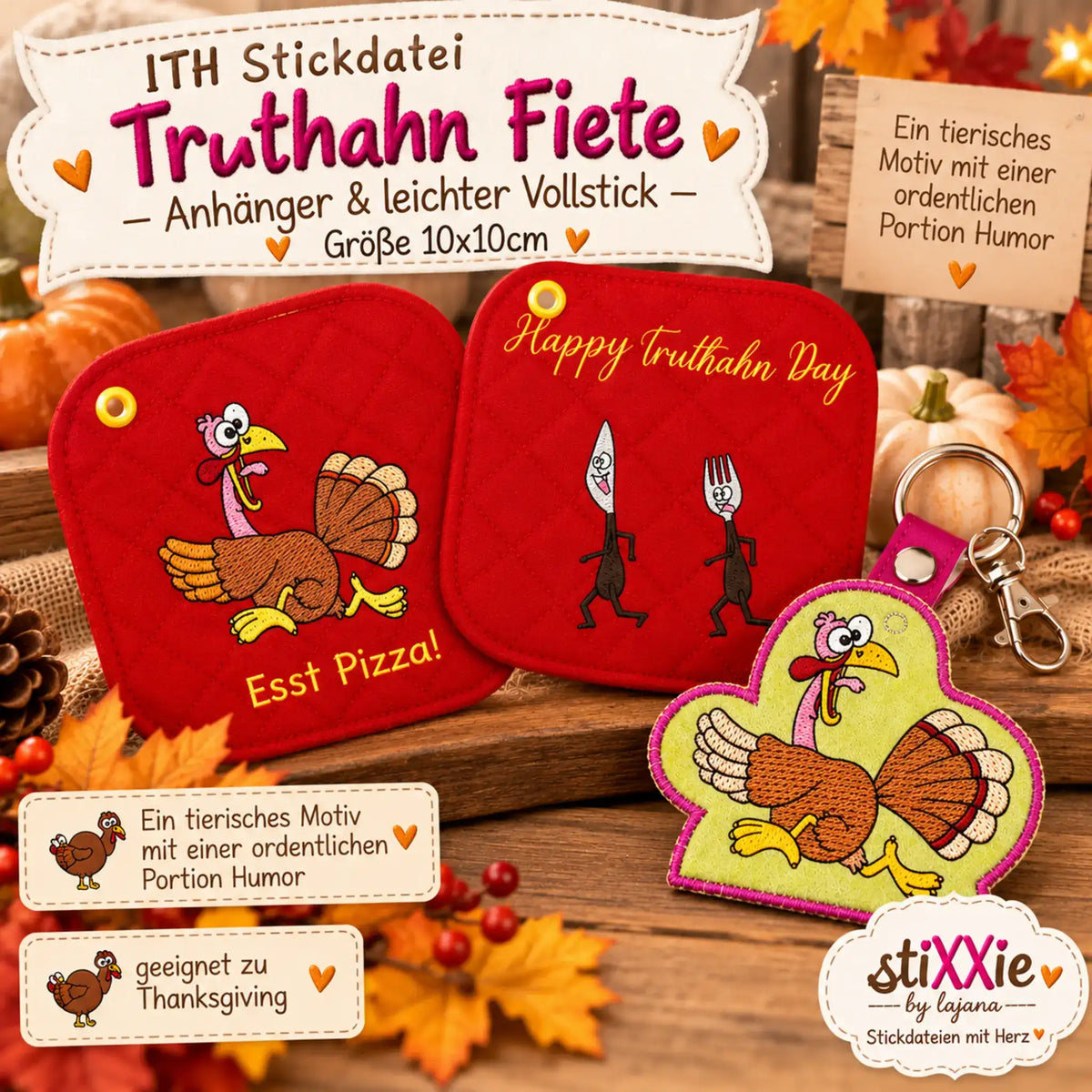 ITH Stickdatei Truthahn Fiete