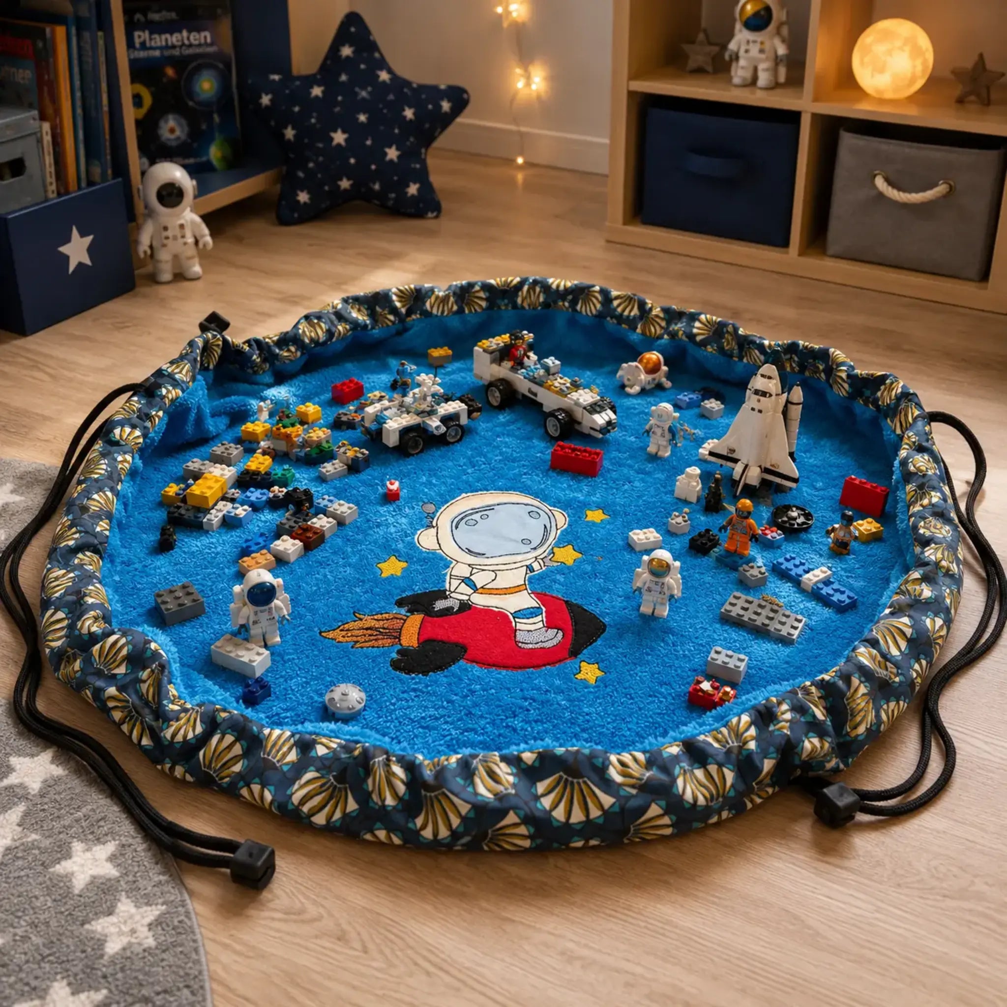 Stickdatei und Applikation Astronaut – Vollstick & Doodle-Appli