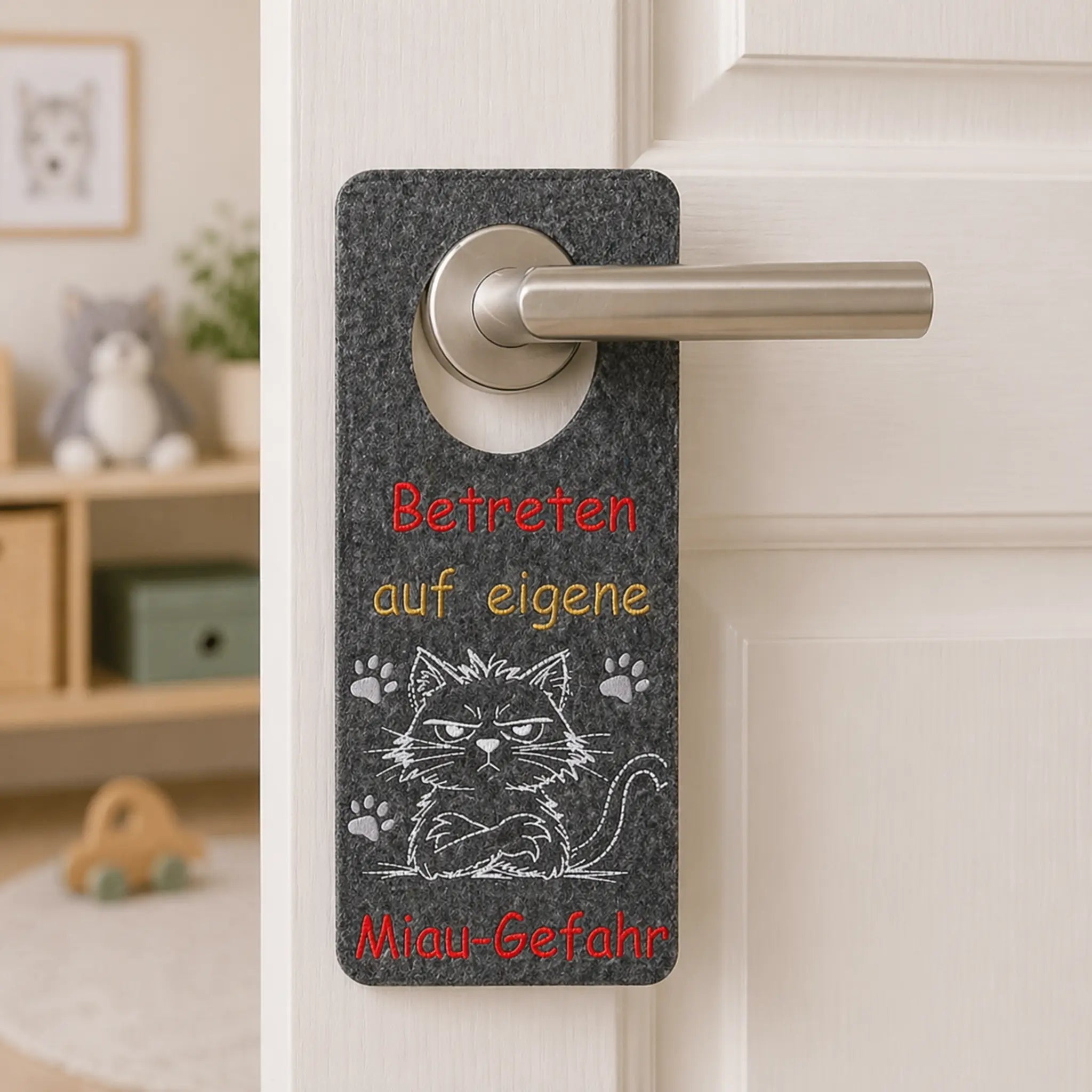 Stickdatei Vorsicht Katze