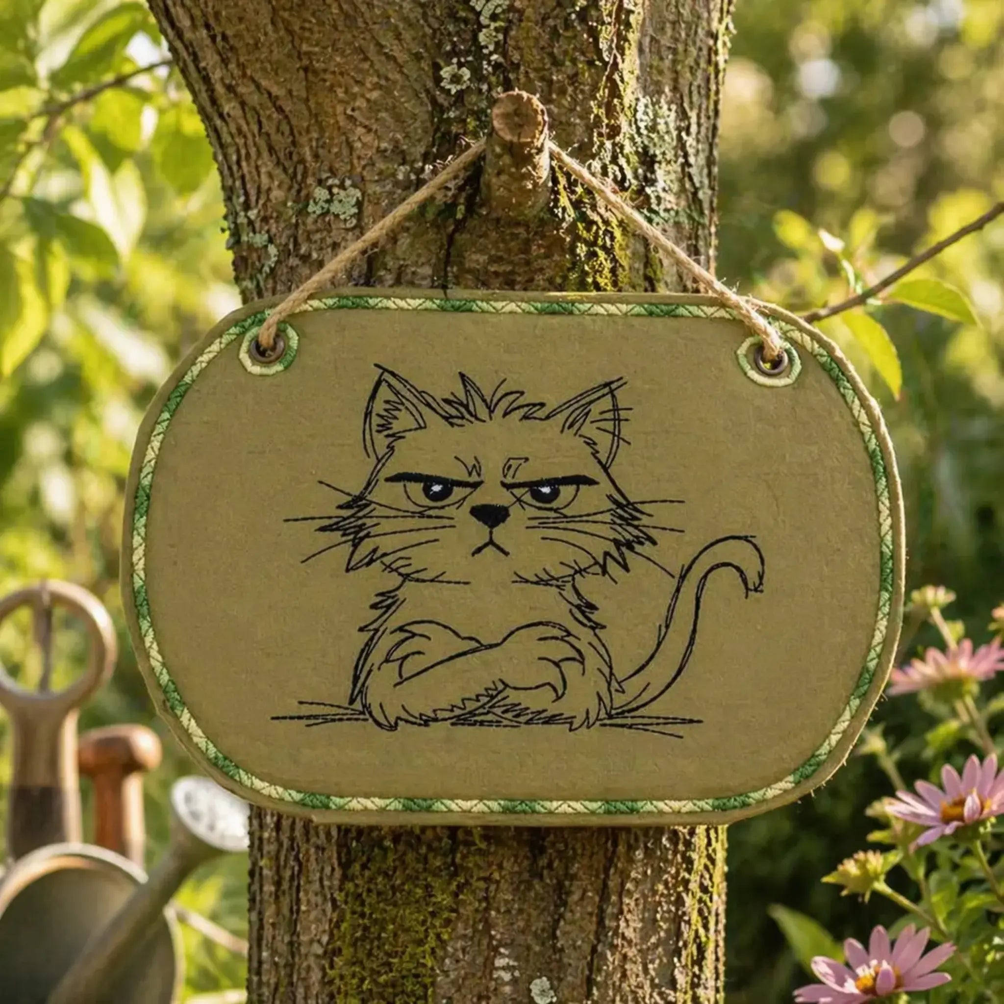 Stickdatei Vorsicht Katze