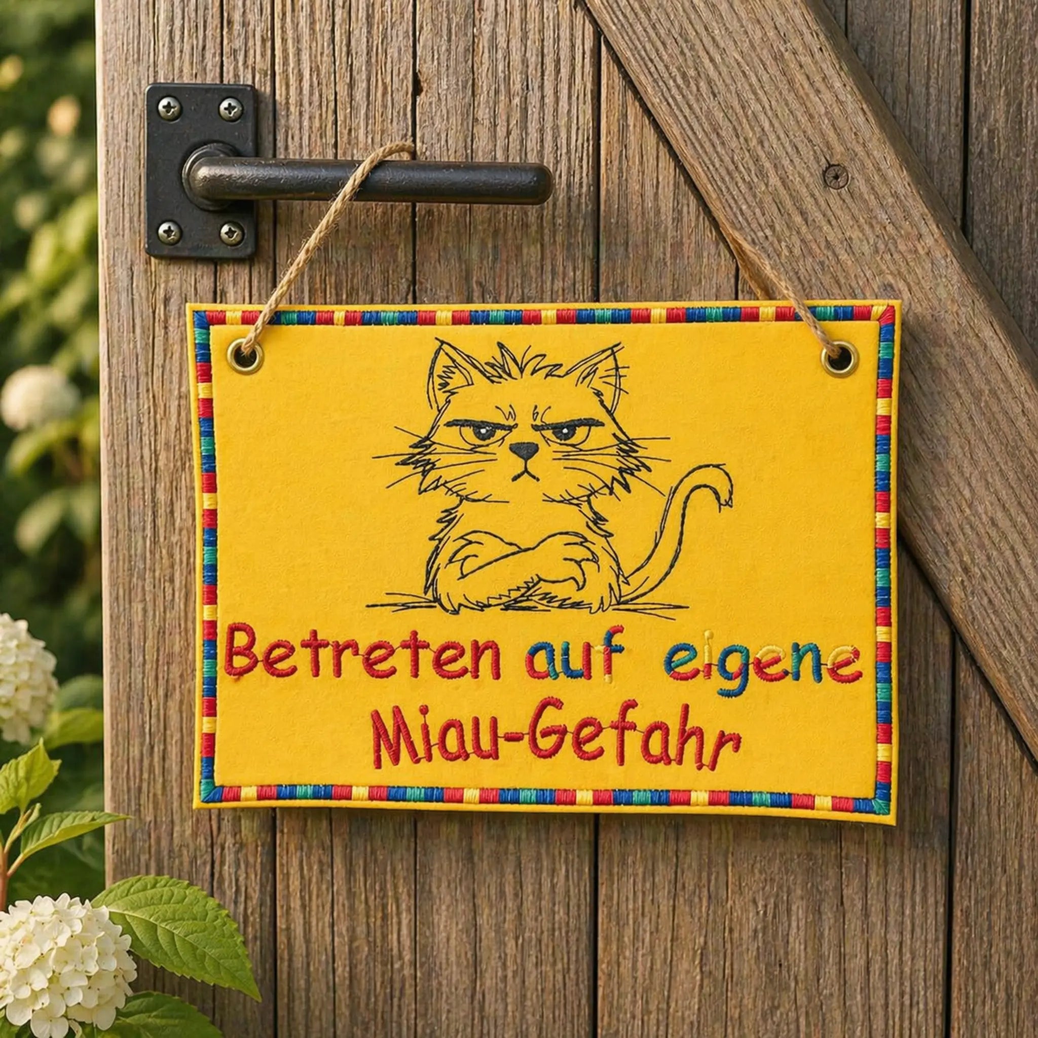 Stickdatei Vorsicht Katze