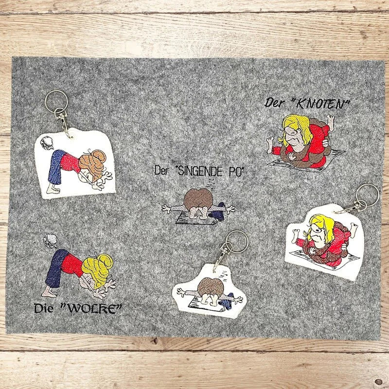 ITH Stickdatei Wichtel Yoga frech