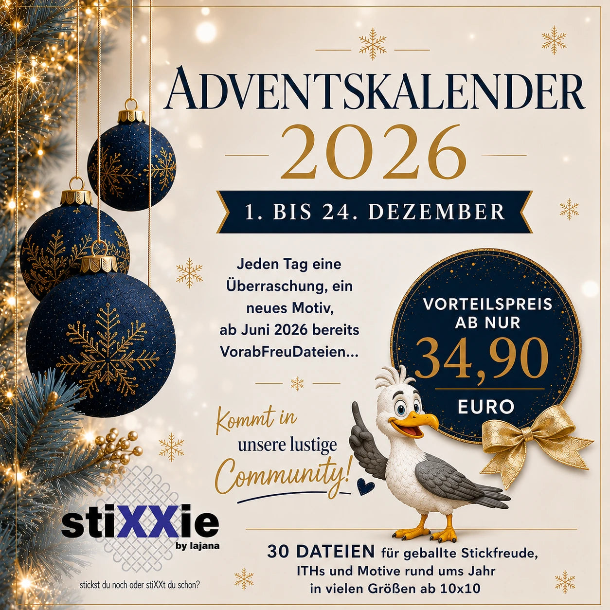 Stickdateien Adventskalender 2026 – Exklusive Überraschungen