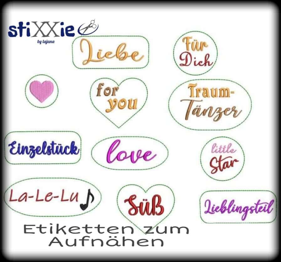ITH Stickdatei Etiketten Set von stiXXie by lajana