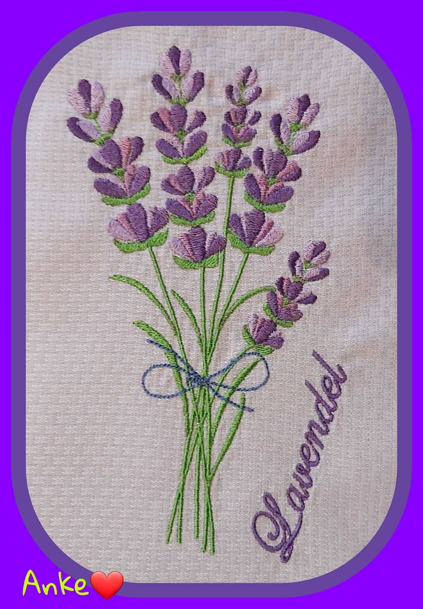Stickdatei von stiXXie Stickdatei Lavendel Blumen Set