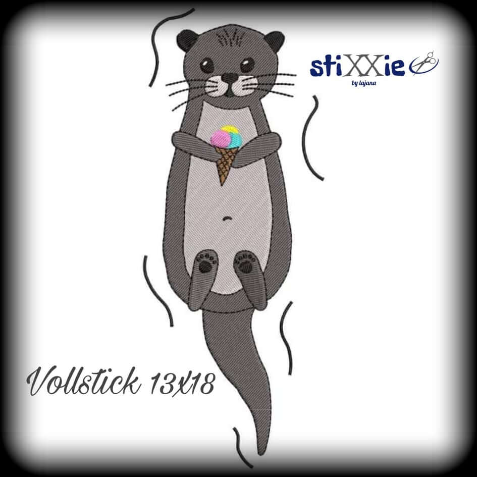Stickdatei Otter Freebie Doodleapplikation von stiXXie by lajana