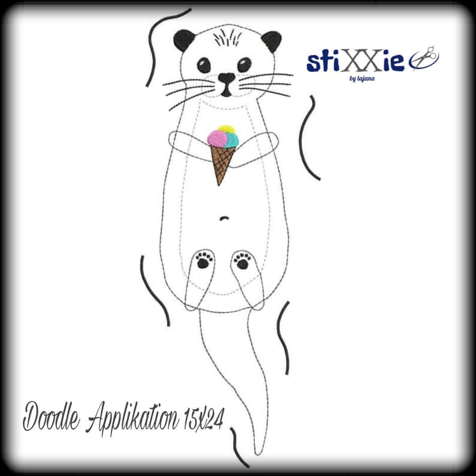 Stickdatei Otter Freebie Doodleapplikation von stiXXie by lajana