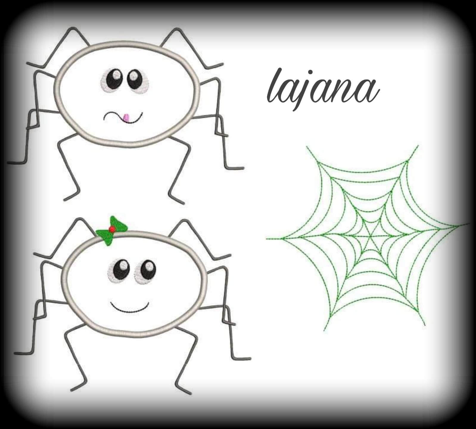 Stickdatei Spinnenfamilie Doodle Applikation