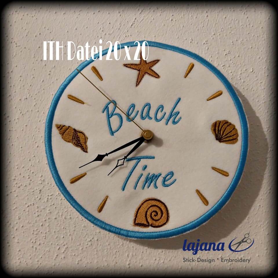 ITH Stickdatei Uhr Beachtime von stiXXie by lajana