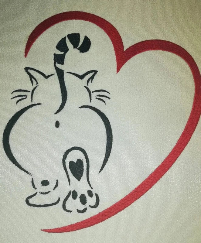 Stickdatei Katze mit Herz von stiXXie by lajana