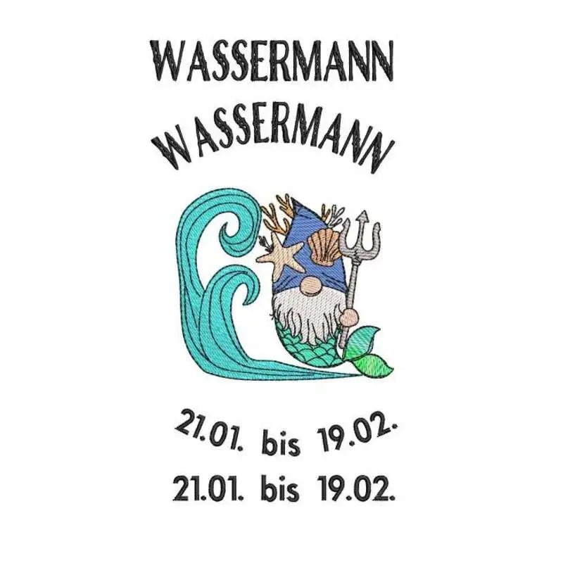 Stickdatei Wichtel Sternzeichen Wassermann von stiXXie by lajana