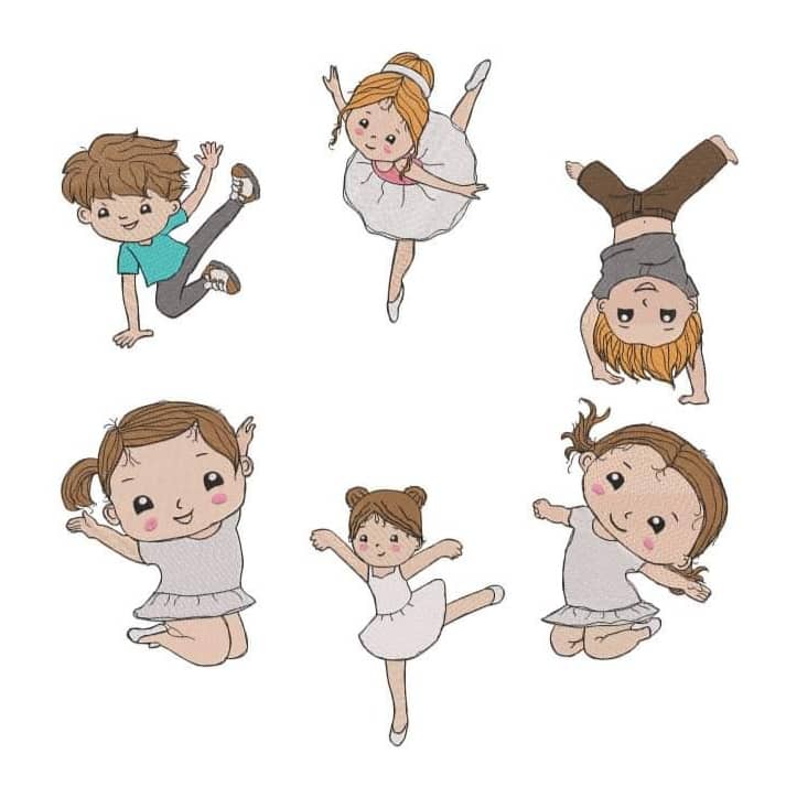 Stickdatei Tanzen mit Sprüchen Dance-Kids von stiXXie by lajana
