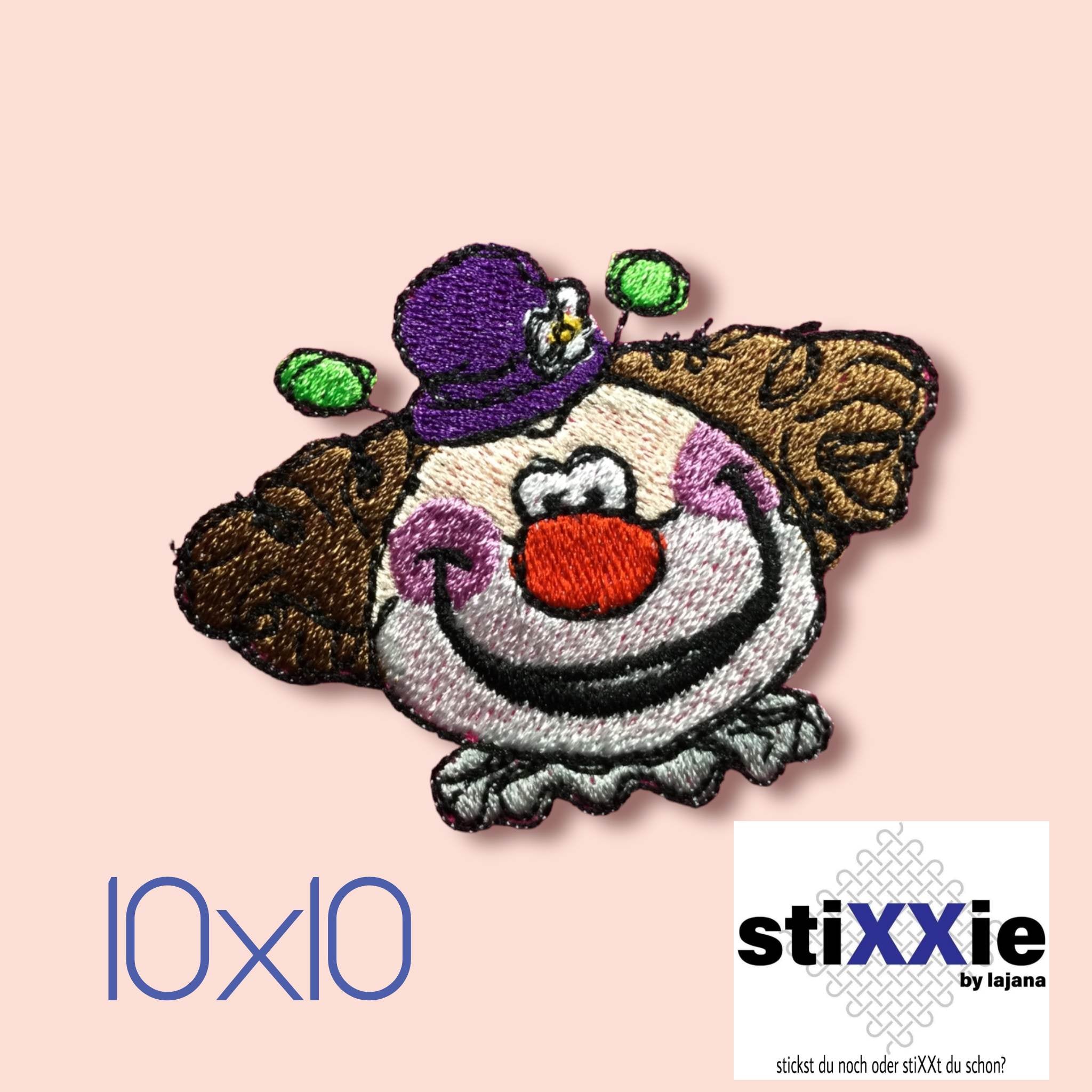 Stickdatei von stiXXie Stickdatei Clownskopf 6x5cm Rahmen 10x10 (4x4")