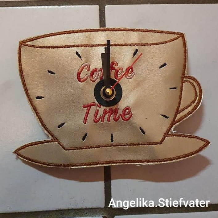 ITH Stickdatei Uhr Coffee-Time von stiXXie by lajana