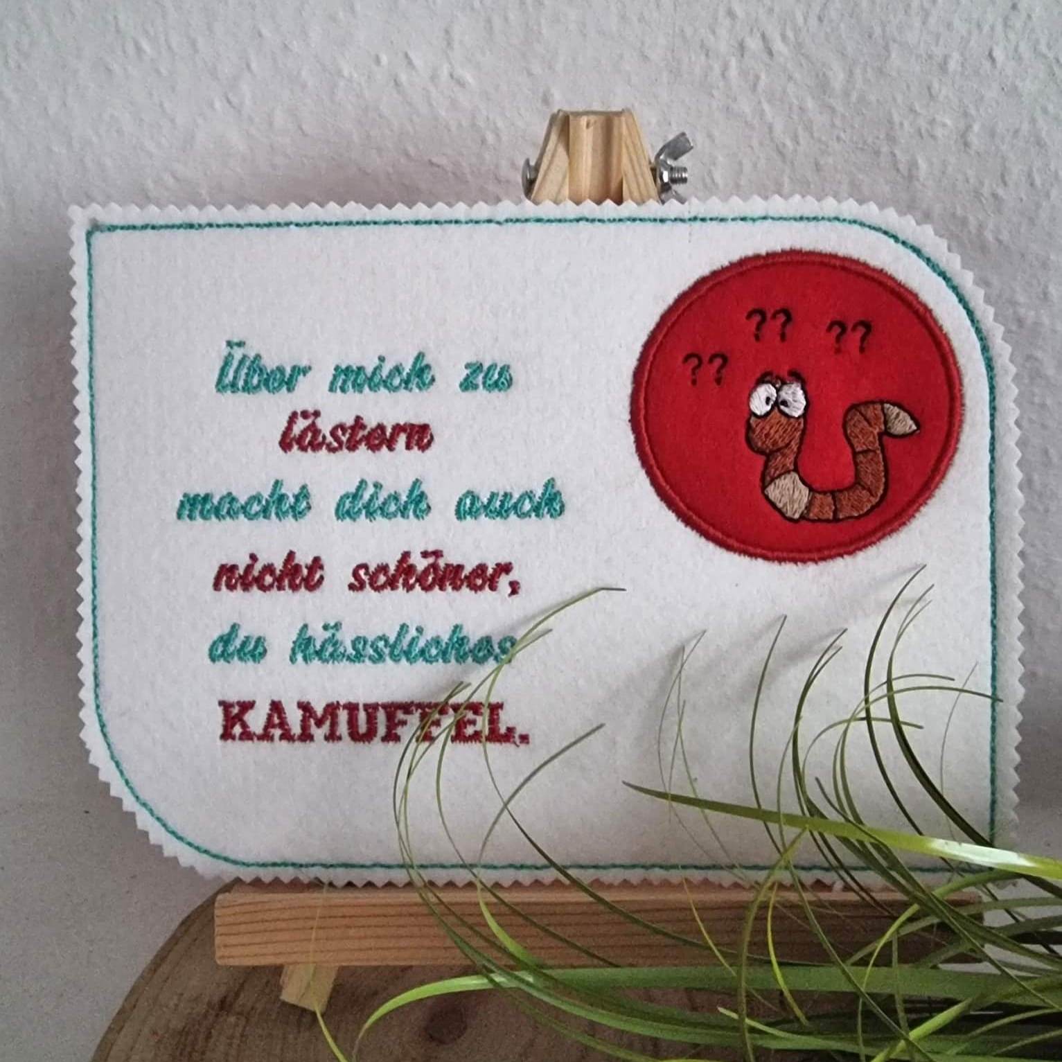 Stickdatei Sprüche Spruch Kamuffel von stiXXie by lajana